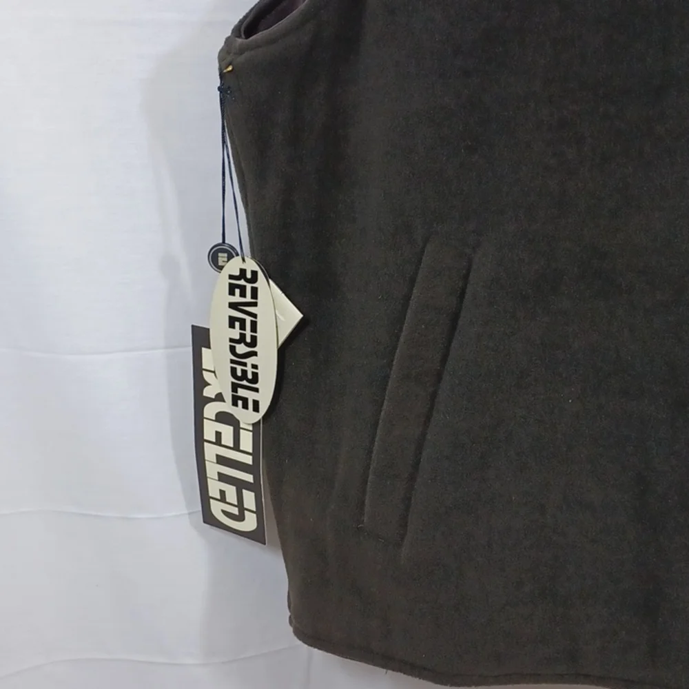 Excelled Mens Leather Reversible Vest Color Brown  Size XL - Picture 8 of 8